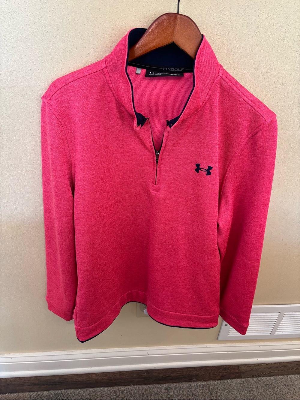Under Armour Coldgear LG Women’s Pink Quarter-Zip Pullover Sweater/sweatshirt